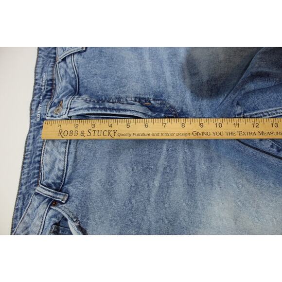 Old Navy O.G. Straight Leg High Rise Lite Wash Blue Jeans Size:20 Distressed - Picture 14 of 16